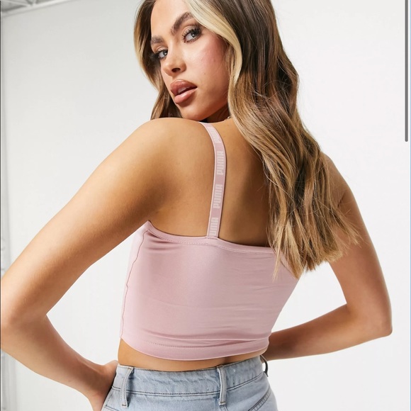 Puma logo bralette in pink - Picture 2 of 5